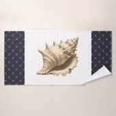 Kust/strand/nautische schelp badhanddoek (Badhanddoek)