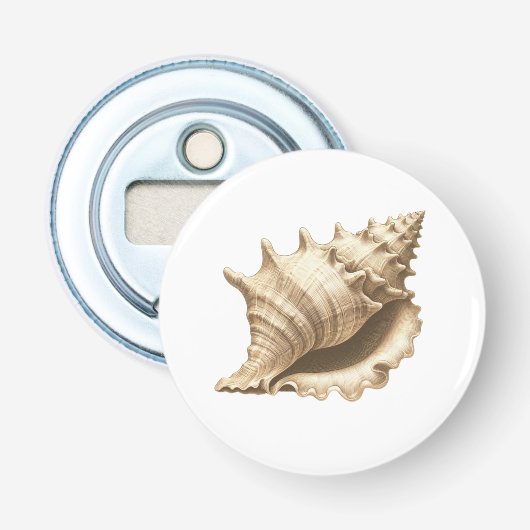 Kust/strand/nautische schelp button flesopener (Voorkant)
