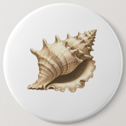 Kust/strand/nautische schelp ronde button 6,0 cm (Voorkant)
