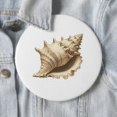Kust/strand/nautische schelp ronde button 6,0 cm (In situ)