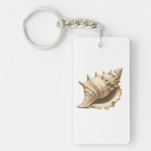 Kust/strand/nautische schelp sleutelhanger