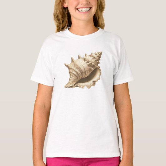 Kust/strand/nautische schelp t-shirt (Voorkant)