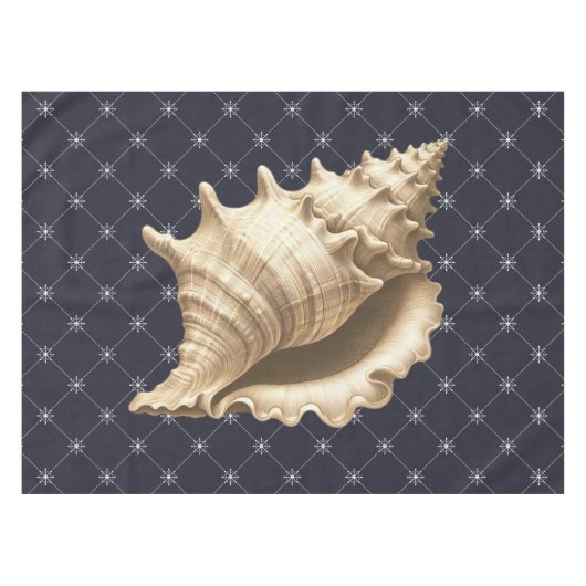Kust/strand/nautische schelp tafelkleed (Voorkant (Horizontaal))