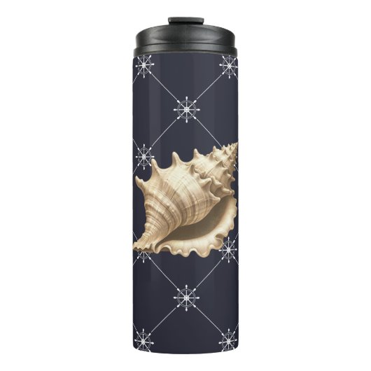Kust/strand/nautische schelp thermosbeker (Voorkant)