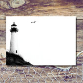 Kust Strand Nautische Vuurtoren bruiloft RSVP Kaartje