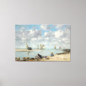 kust strand scene | Zeilboten aan zee Canvas Afdruk (Voorkant)