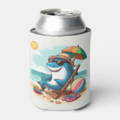 Kust / strand schattige cartoon haai blikjeskoeler (Blikje Voorkant)