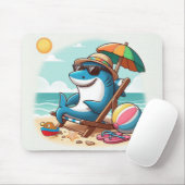 Kust / strand schattige cartoon haai muismat (Met muis)