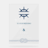 Kust Strand Schip Helm Nautische Huwelijk Welkom Acryl Bord (Voorkant)