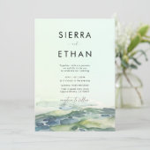 Kust Strand Tide Pool Zee Groen Modern Wedding Kaart (Staand voorkant)