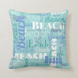 Kust strand typografie patroon Tropische zee blauw Kussen