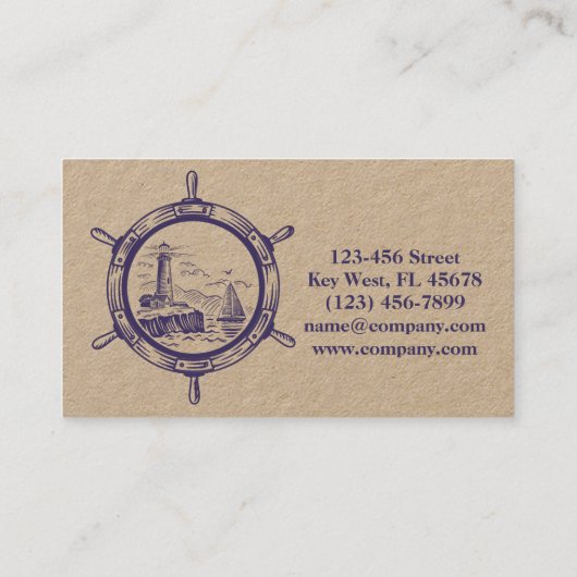 Kust Strand Vuurtoren Varen Zeilen Nautisch Visitekaartje (Achterkant)
