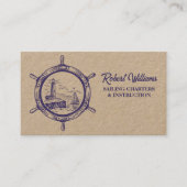 Kust Strand Vuurtoren Varen Zeilen Nautisch Visitekaartje (Voorkant)