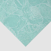 Kust Strand Zee Schelp Turquoise Groen Witte Decou Tissuepapier (Detail)