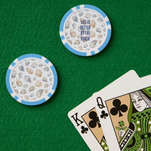 Kust Strand Zee Schelpen Poker Chips (Pokertafel (Dubbel))