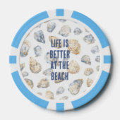 Kust Strand Zee Schelpen Poker Chips (Voorkant)
