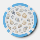 Kust Strand Zee Schelpen Poker Chips (Achterkant)