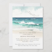 Kust strand Zee Zand Waterverf Baby shower Kaart (Voorkant)