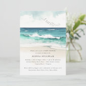 Kust strand Zee Zand Waterverf Baby shower Kaart (Staand voorkant)
