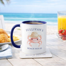 Kust Strandhuis Roze Krab Familienaam Koffie