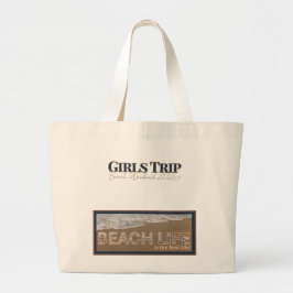 Kust strandtas | Meisjesreis strandtas Grote Tote Bag