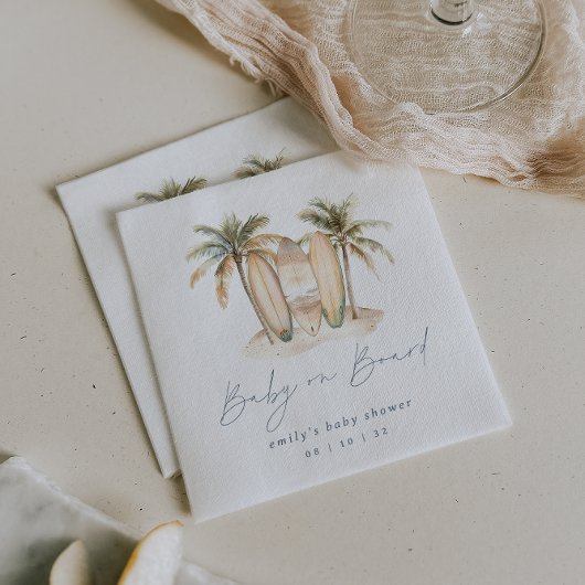 Kust Surf "Baby aan boord" Baby shower Servet