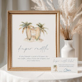 Kust Surf Baby shower Luier Raffle Sign Poster