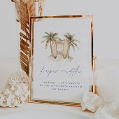 Kust Surf Baby shower Luier Raffle Sign Poster