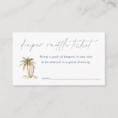 Kust Surf Baby shower Luier Raffle Ticket Informatiekaartje (Voorkant)