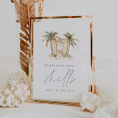 Kust Surf Baby shower Shell Guessing Game Sign Poster