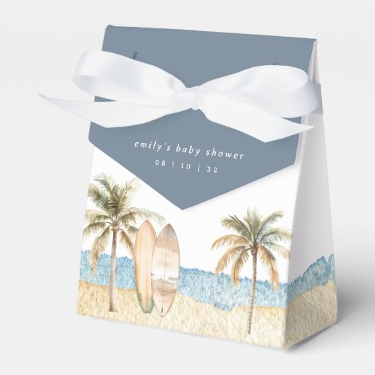 Kust Surf Thema Baby shower Bedankdoosjes (Voorkant Zijde)