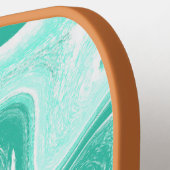 Kust Teal en Witte Pickleball Paddle (Links Detail)