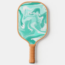 Kust Teal en Witte Pickleball Paddle