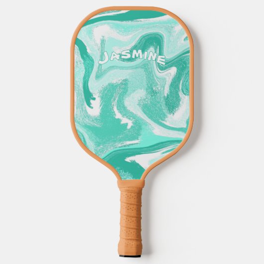 Kust Teal en Witte Pickleball Paddle (Achterkant)