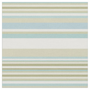 Kust Teal, Zand & Khaki Horizontale Strepen Stof