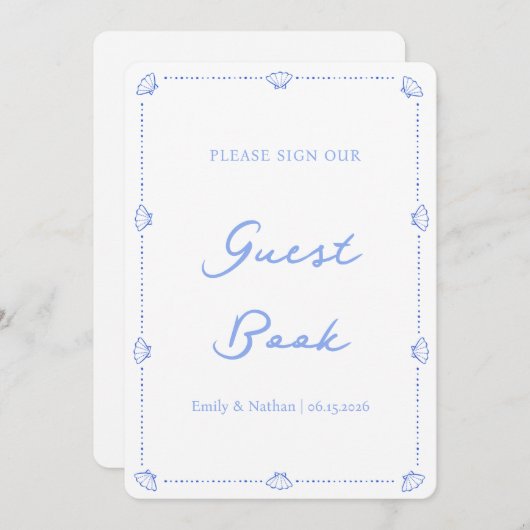 Kust "Teken alsjeblieft ons gastenboek" Trouwbord (Voorkant / Achterkant)