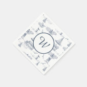 Kust toile monogram | Preppy nautisch Servet (Hoek)