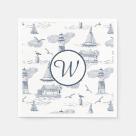 Kust toile monogram | Preppy nautisch Servet