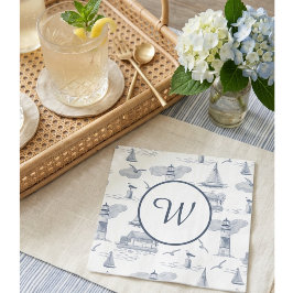 Kust toile monogram | Preppy nautisch Servet