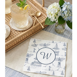 Kust toile monogram   Preppy nautisch  Servet