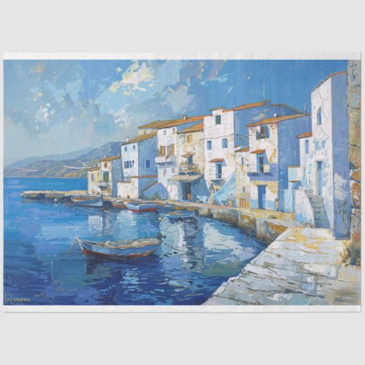 Kust Toscane Middellandse Zee Decoupage Tissuepapier (Voorkant)