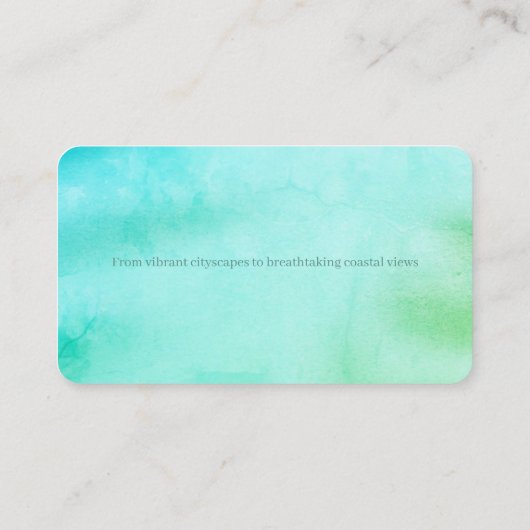 Kust Tours toeristische gids groenachtig zee blauw Visitekaartje (Achterkant)