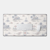 Kust Tropisch Frans Toile Monogram Naam Bureaumat (Keyboard & Muis)