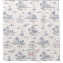 Kust Tropisch Frans Toile Monogram Naam