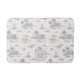 Kust Tropisch Frans Toile Patroon Monogram Badmat