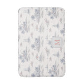 Kust Tropisch Frans Toile Patroon Monogram Badmat (Voorkant Verticaal)