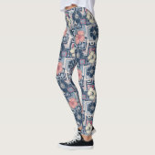 Kust Tropisch Hibiscus Patroon (10) Leggings (Links)