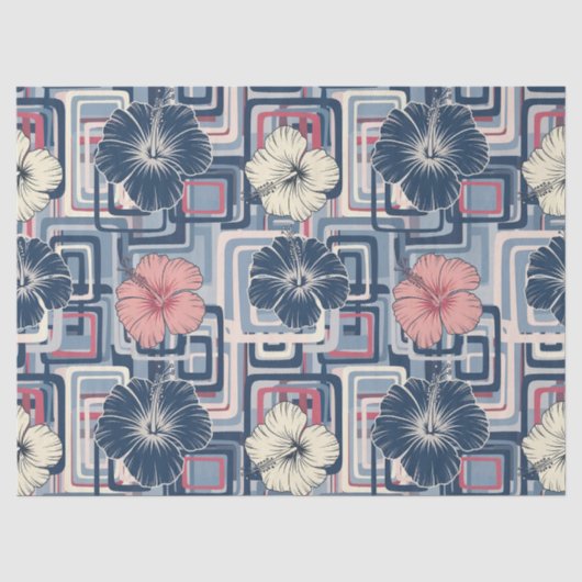 Kust Tropisch Hibiscus Patroon (10) Tissuepapier (Voorkant)