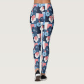 Kust Tropisch Hibiscus Patroon (11) Leggings (Achterkant)