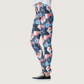 Kust Tropisch Hibiscus Patroon (11) Leggings (Links)